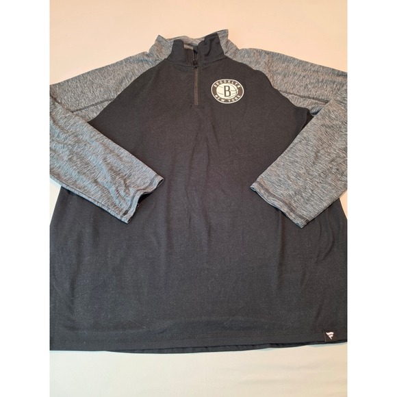 Fanatics Other - Fanatics Brooklyn Nets Mens 2XL Quarter Zip Pullover Black Gray NBA Basketball